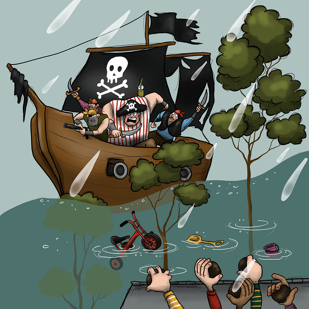 Huffagjengen - Lydbokillustrasjon - Piratene kommer 3